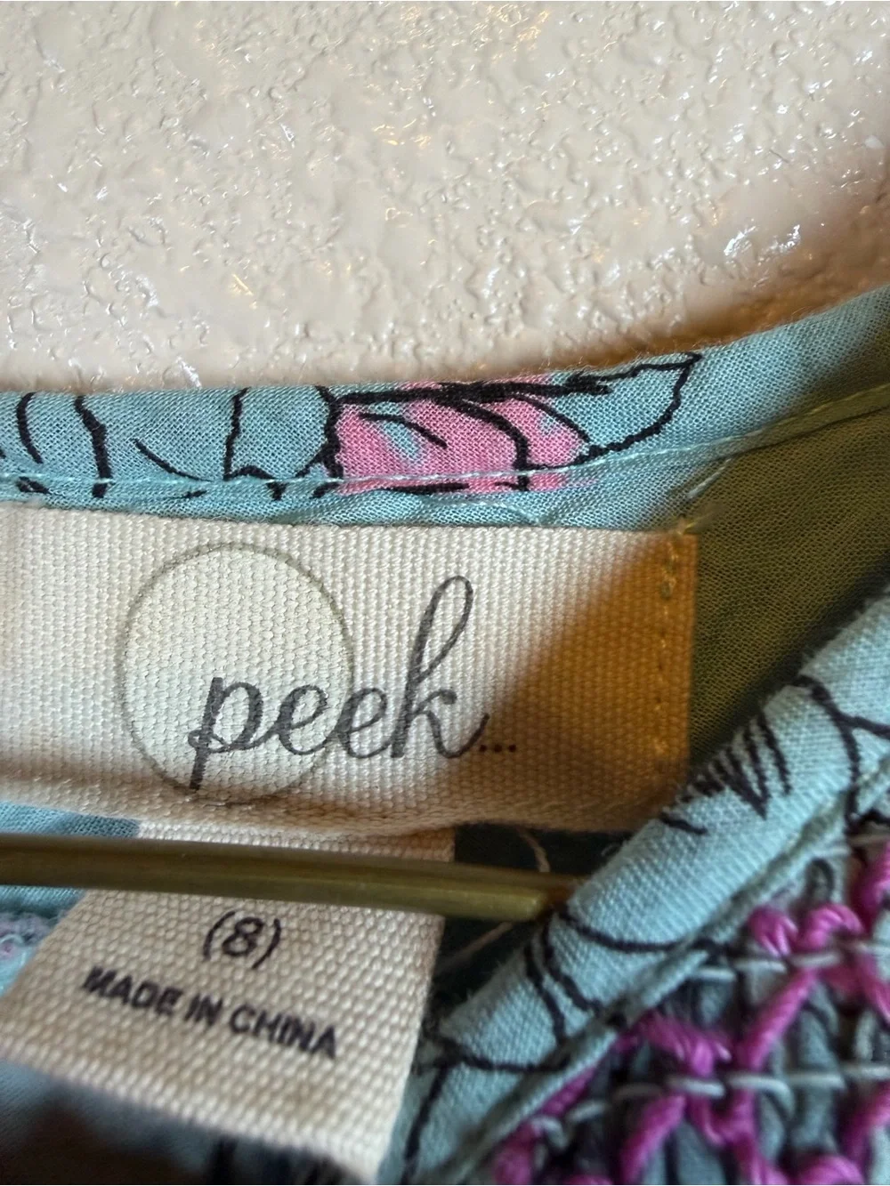 Peek Floral Dress in Teal and Pink